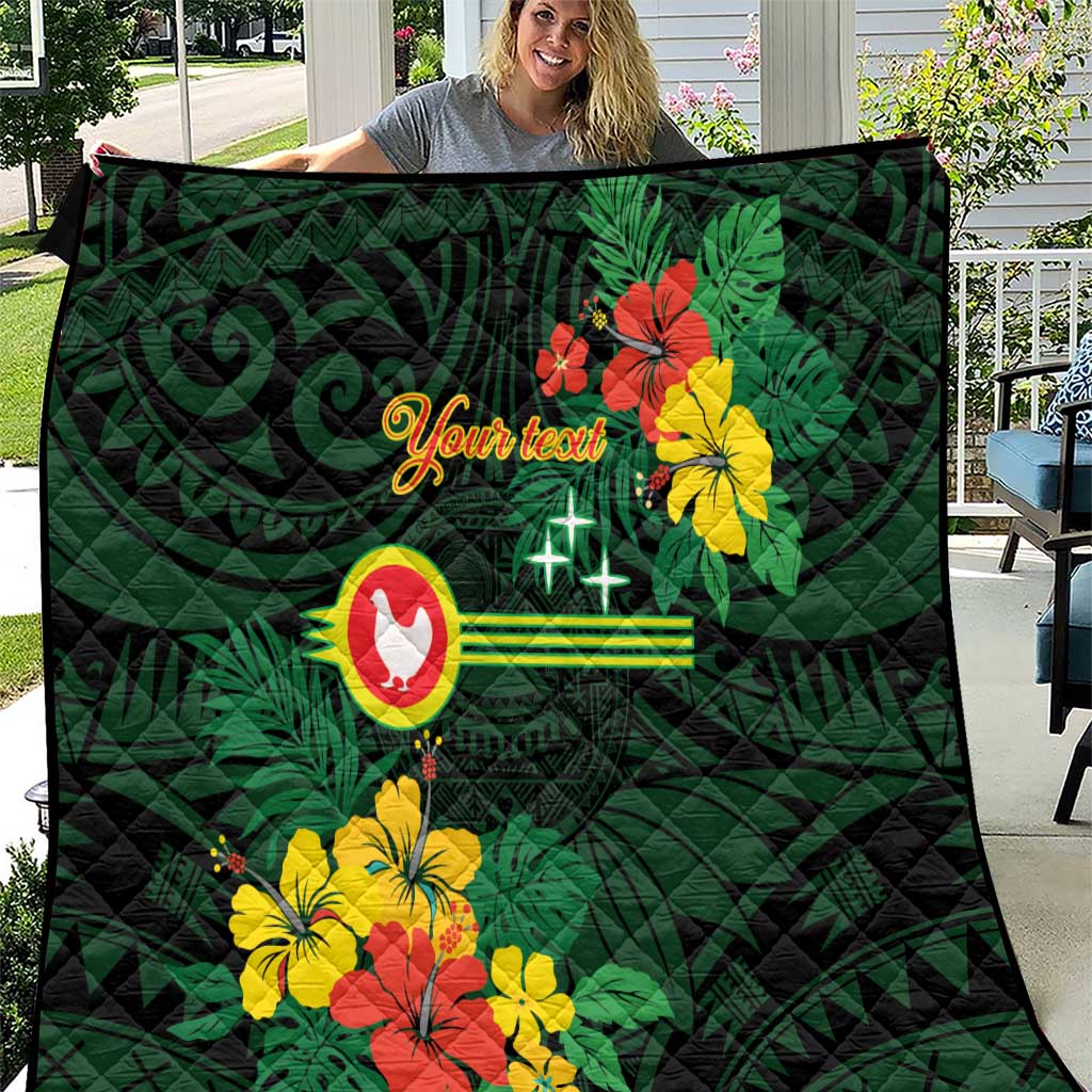 American Samoa Manu'atele Personalized Quilt Manua Island Hibiscus Flowers