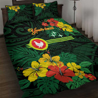 American Samoa Manu'atele Personalized Quilt Bed Set Manua Island Hibiscus Flowers