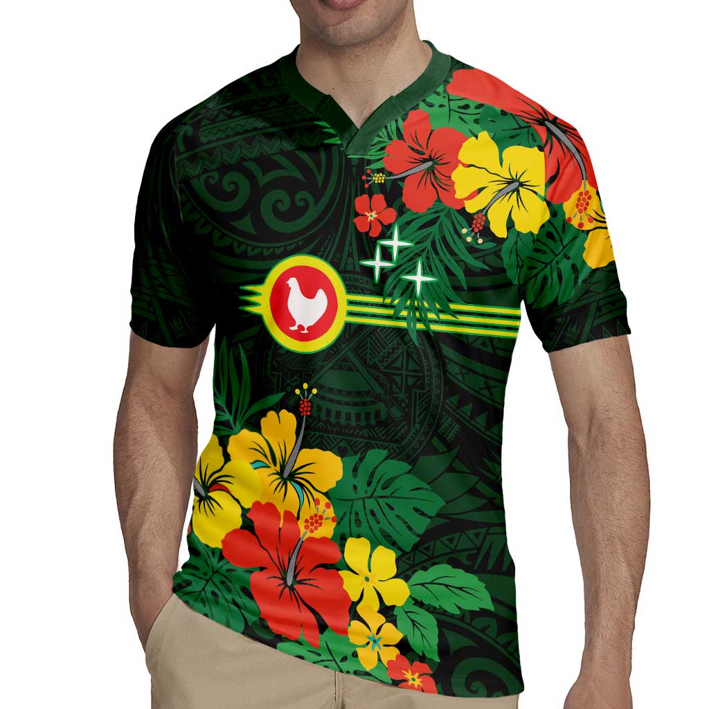 American Samoa Manu'atele Personalized Rugby Jersey Manua Island Hibiscus Flowers