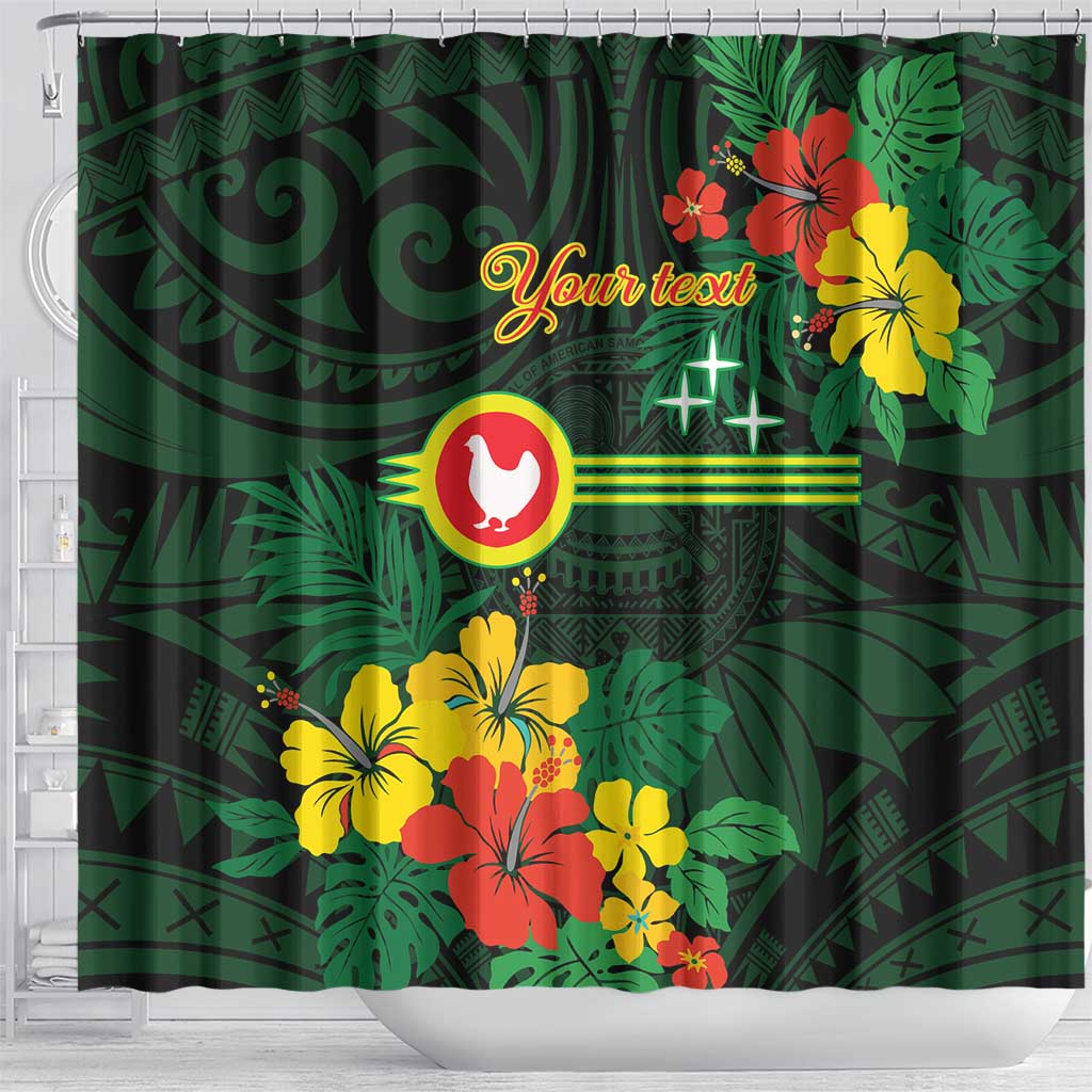 American Samoa Manu'atele Personalized Shower Curtain Manua Island Hibiscus Flowers