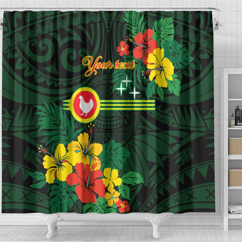 American Samoa Manu'atele Personalized Shower Curtain Manua Island Hibiscus Flowers