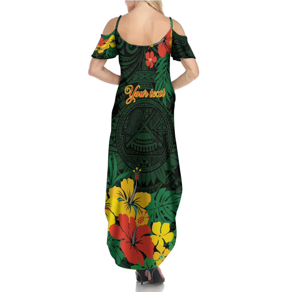 American Samoa Manu'atele Personalized Summer Maxi Dress Manua Island Hibiscus Flowers