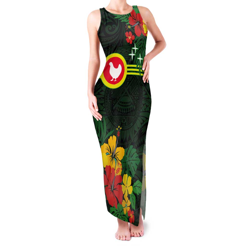 American Samoa Manu'atele Personalized Tank Maxi Dress Manua Island Hibiscus Flowers