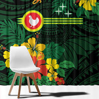 American Samoa Manu'atele Personalized Window Curtain Manua Island Hibiscus Flowers