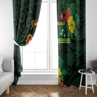 American Samoa Manu'atele Personalized Window Curtain Manua Island Hibiscus Flowers