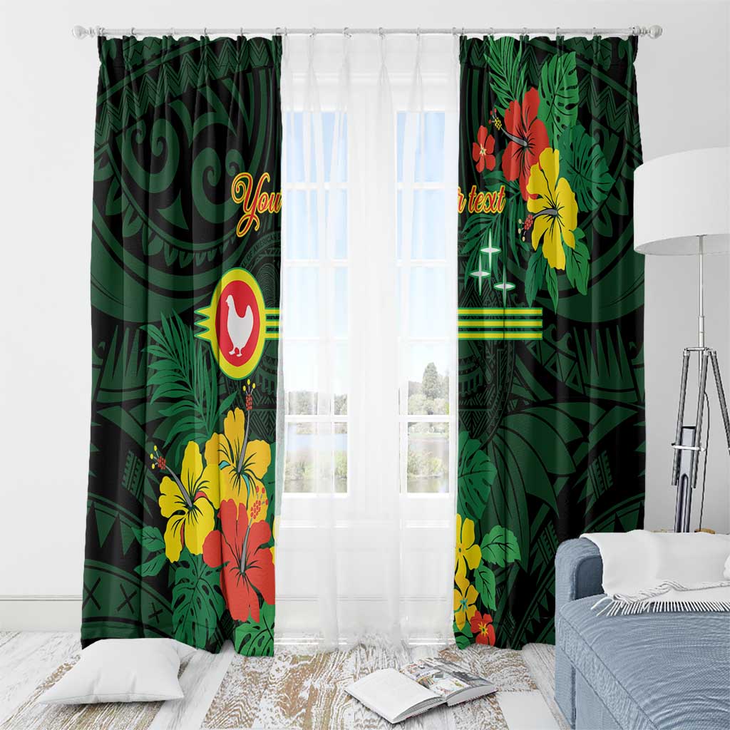 American Samoa Manu'atele Personalized Window Curtain Manua Island Hibiscus Flowers