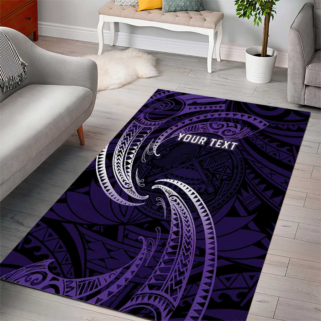 Manua Segaula American Samoa High School Personalized Area Rug Polynesian Wave Style
