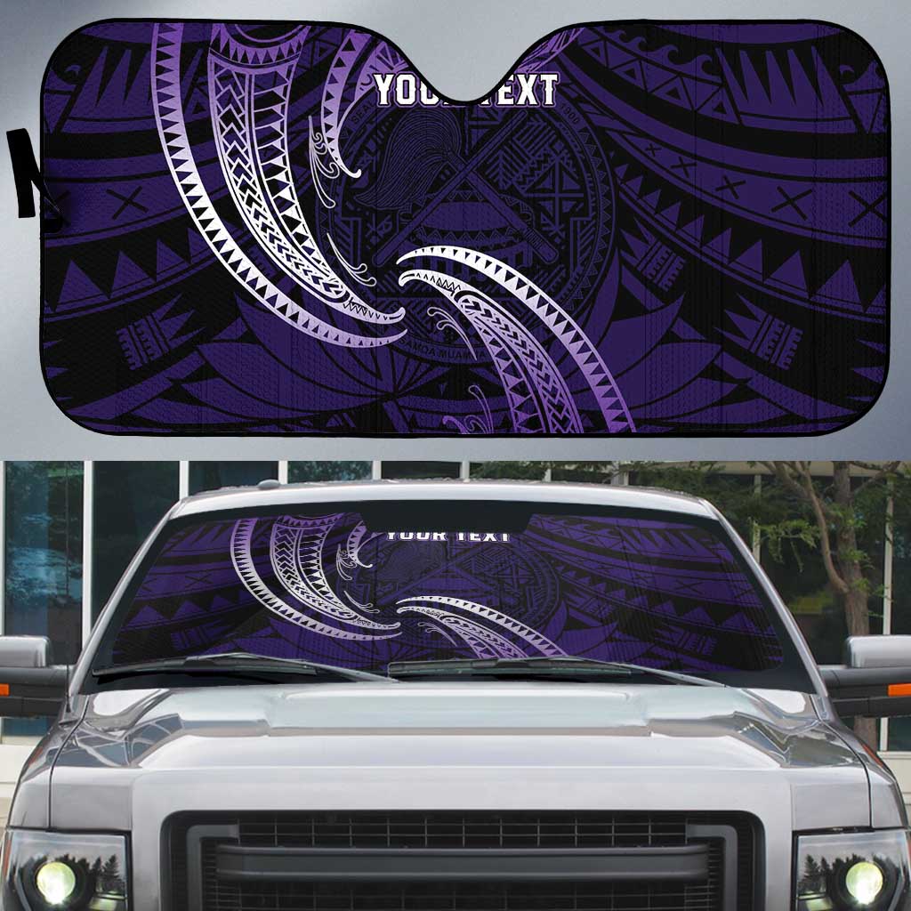 Manua Segaula American Samoa High School Personalized Auto Sun Shade Polynesian Wave Style - Polynesian Pride