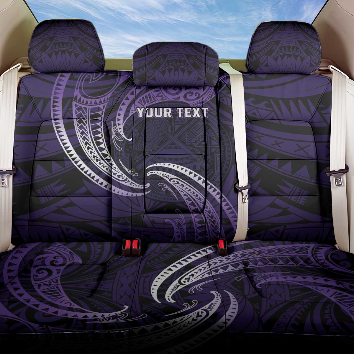 Manua Segaula American Samoa High School Personalized Back Car Seat Cover Polynesian Wave Style