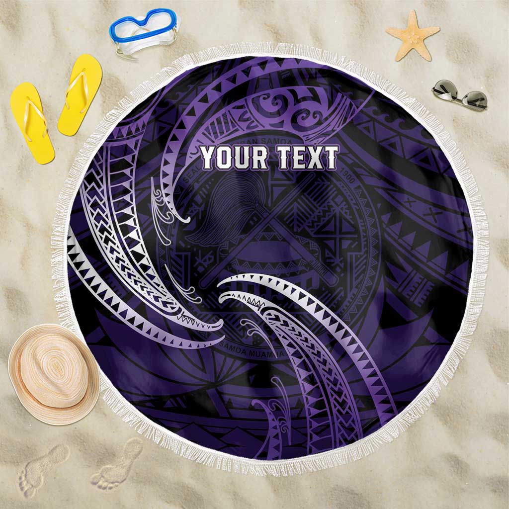 Manua Segaula American Samoa High School Personalized Beach Blanket Polynesian Wave Style