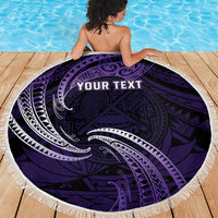Manua Segaula American Samoa High School Personalized Beach Blanket Polynesian Wave Style