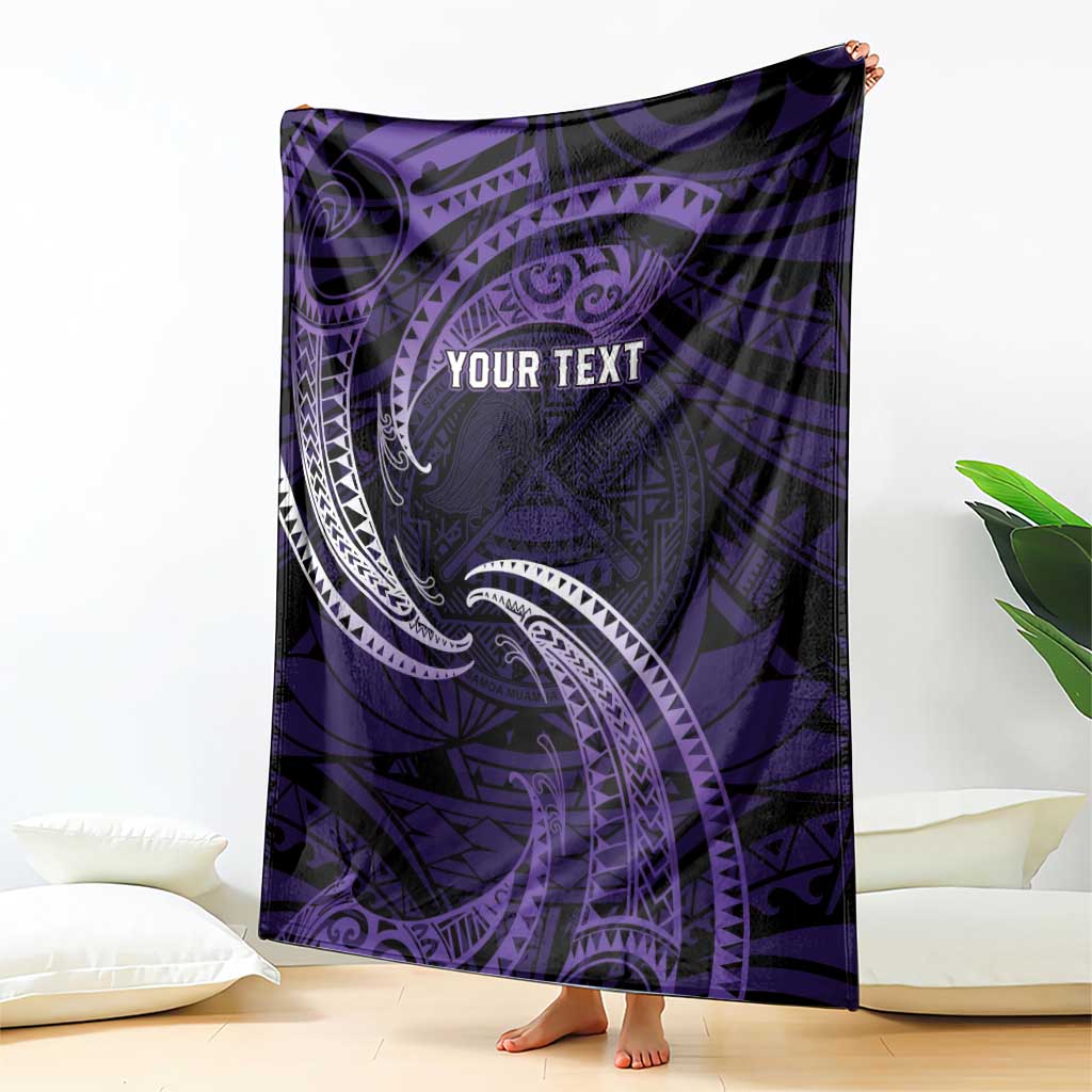 Manua Segaula American Samoa High School Personalized Blanket Polynesian Wave Style