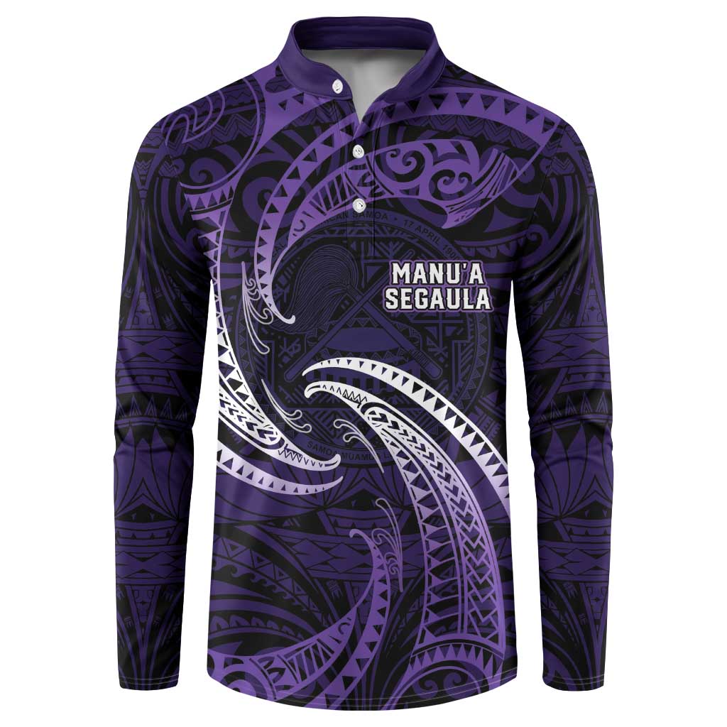 Manua Segaula American Samoa High School Personalized Button Sweatshirt Polynesian Wave Style