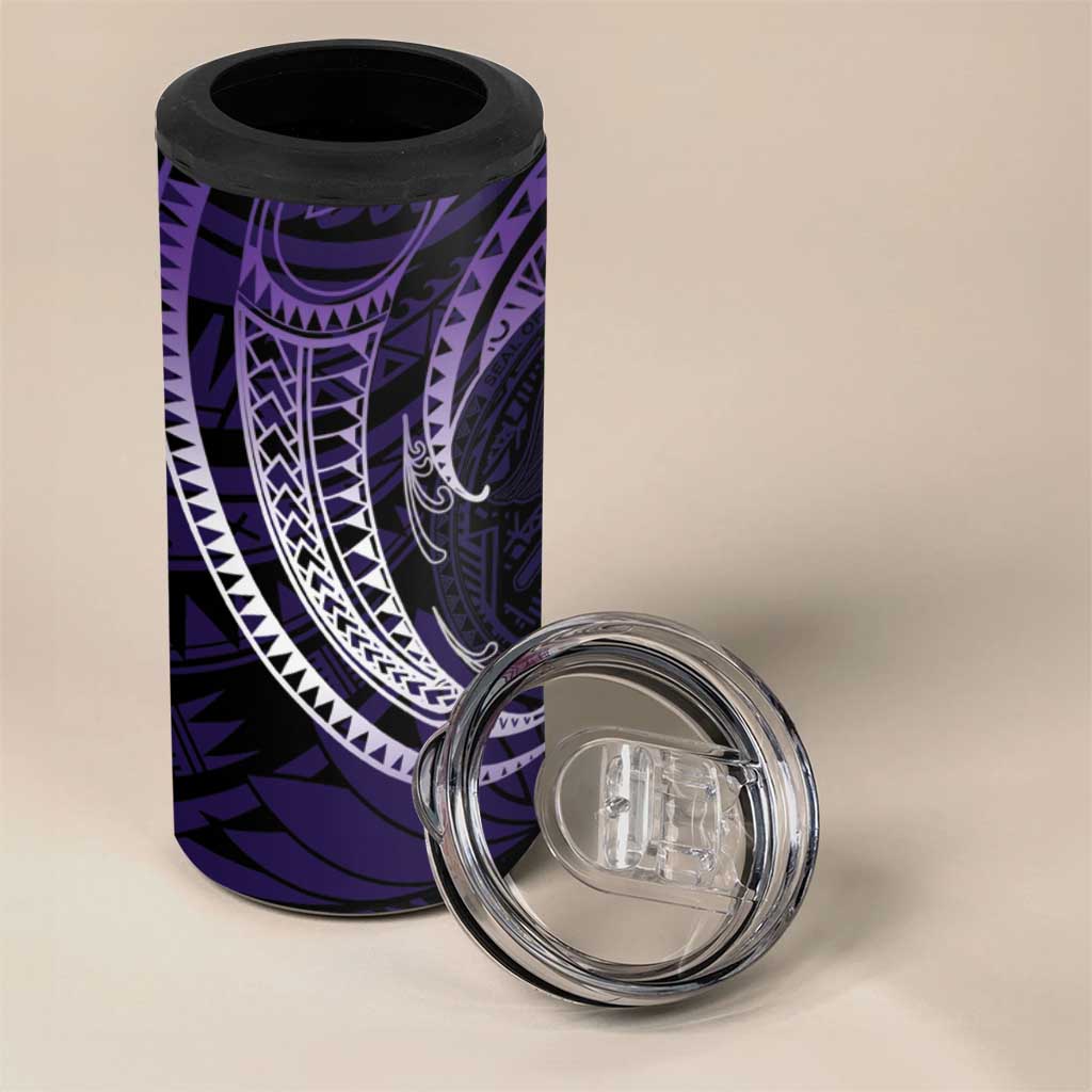Manua Segaula American Samoa High School Personalized 4 in 1 Can Cooler Tumbler Polynesian Wave Style