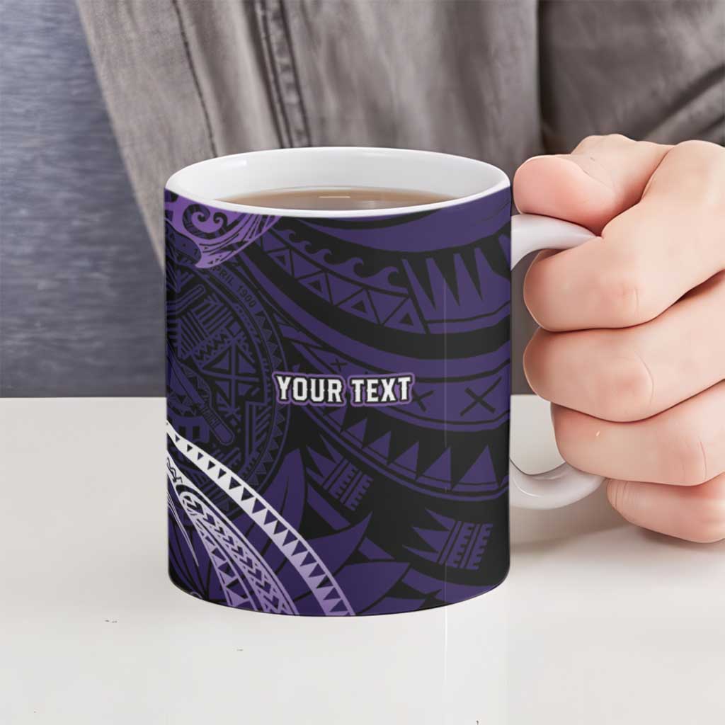 Manua Segaula American Samoa High School Personalized Ceramic Mug Polynesian Wave Style - Polynesian Pride