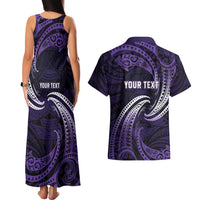 Manua Segaula American Samoa High School Personalized Couples Matching Tank Maxi Dress and Hawaiian Shirt Polynesian Wave Style