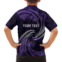 Manua Segaula American Samoa High School Personalized Family Matching Off The Shoulder Long Sleeve Dress and Hawaiian Shirt Polynesian Wave Style