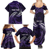 Manua Segaula American Samoa High School Personalized Family Matching Summer Maxi Dress and Hawaiian Shirt Polynesian Wave Style