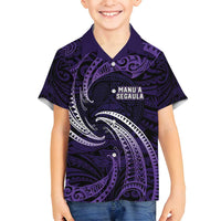 Manua Segaula American Samoa High School Personalized Family Matching Summer Maxi Dress and Hawaiian Shirt Polynesian Wave Style