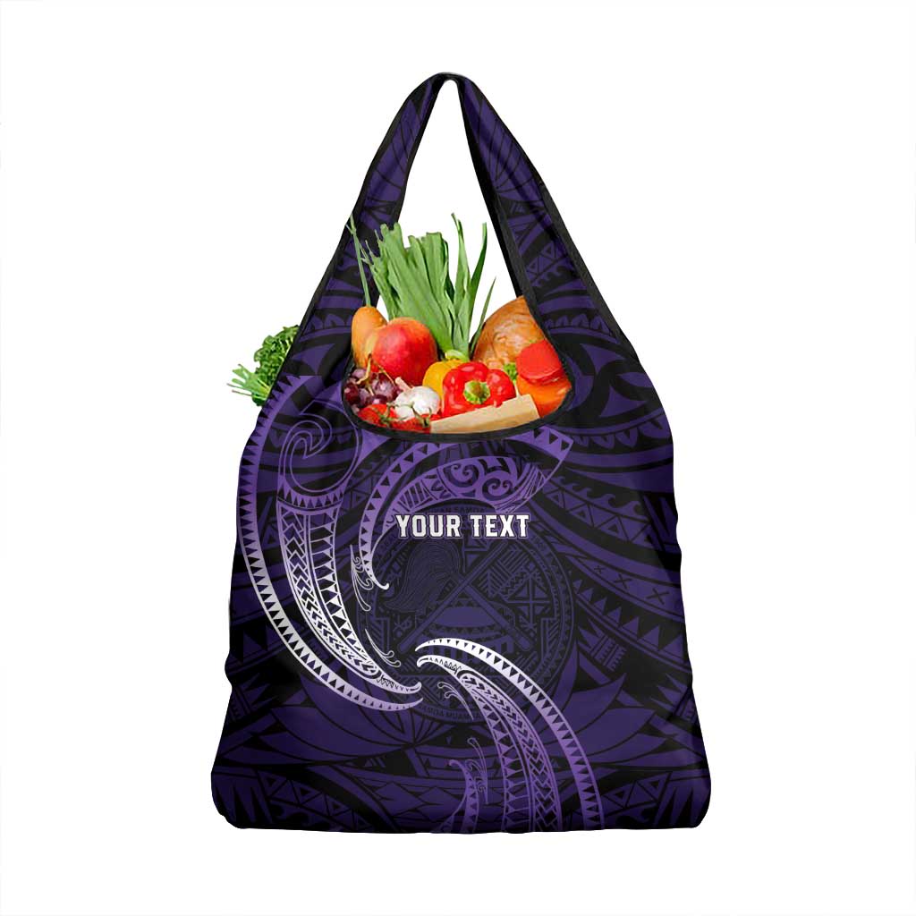 Manua Segaula American Samoa High School Personalized Grocery Bag Polynesian Wave Style