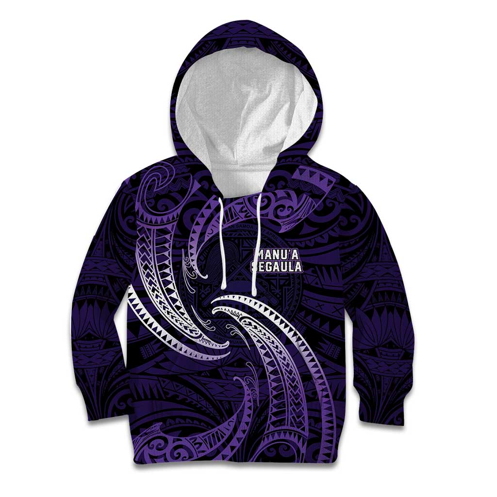 Manua Segaula American Samoa High School Personalized Kid Hoodie Polynesian Wave Style