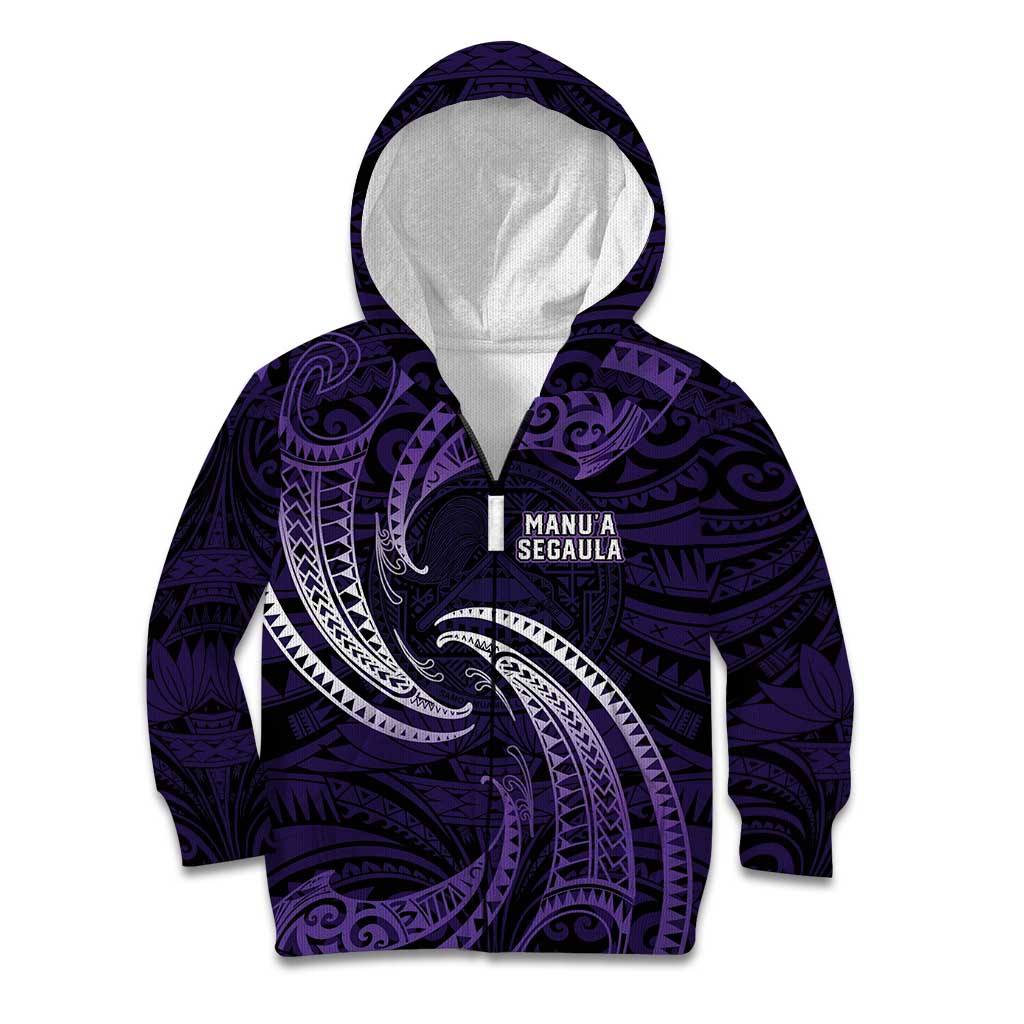 Manua Segaula American Samoa High School Personalized Kid Hoodie Polynesian Wave Style