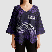 Manua Segaula American Samoa High School Personalized Kimono Sleeve Blouse Polynesian Wave Style - Polynesian Pride