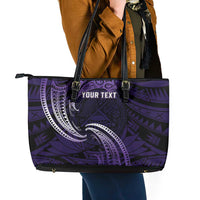 Manua Segaula American Samoa High School Personalized Leather Tote Bag Polynesian Wave Style