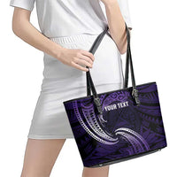 Manua Segaula American Samoa High School Personalized Leather Tote Bag Polynesian Wave Style