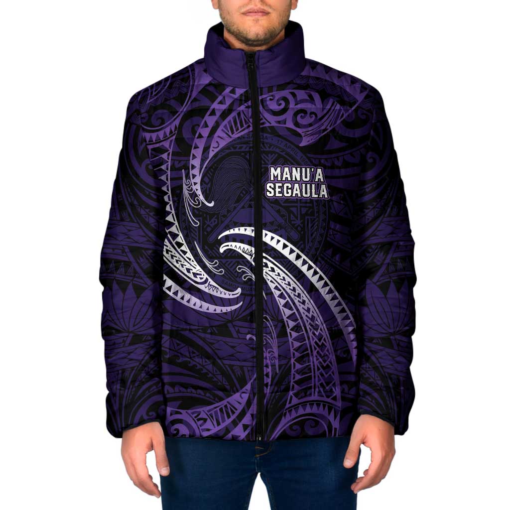 Manua Segaula American Samoa High School Personalized Padded Jacket Polynesian Wave Style - Polynesian Pride