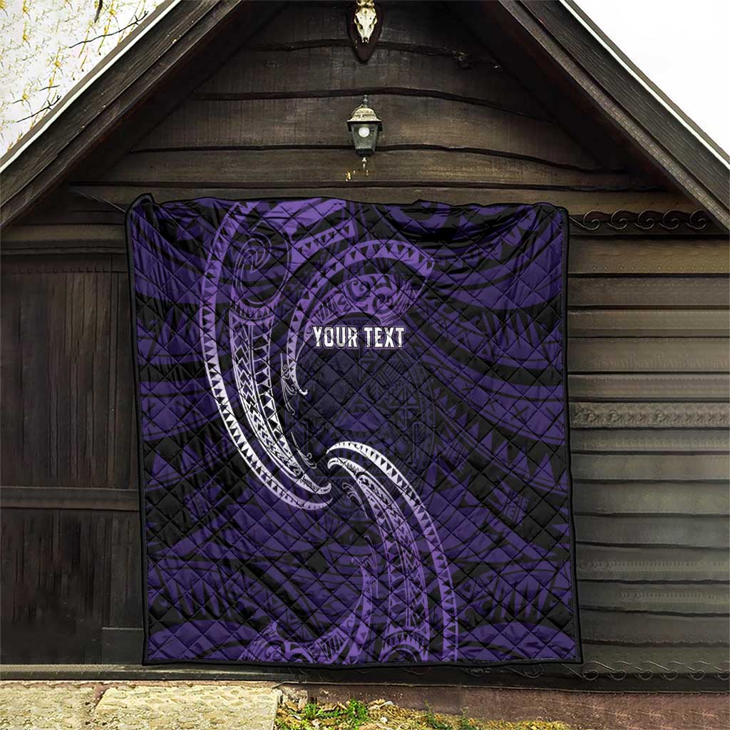 Manua Segaula American Samoa High School Personalized Quilt Polynesian Wave Style