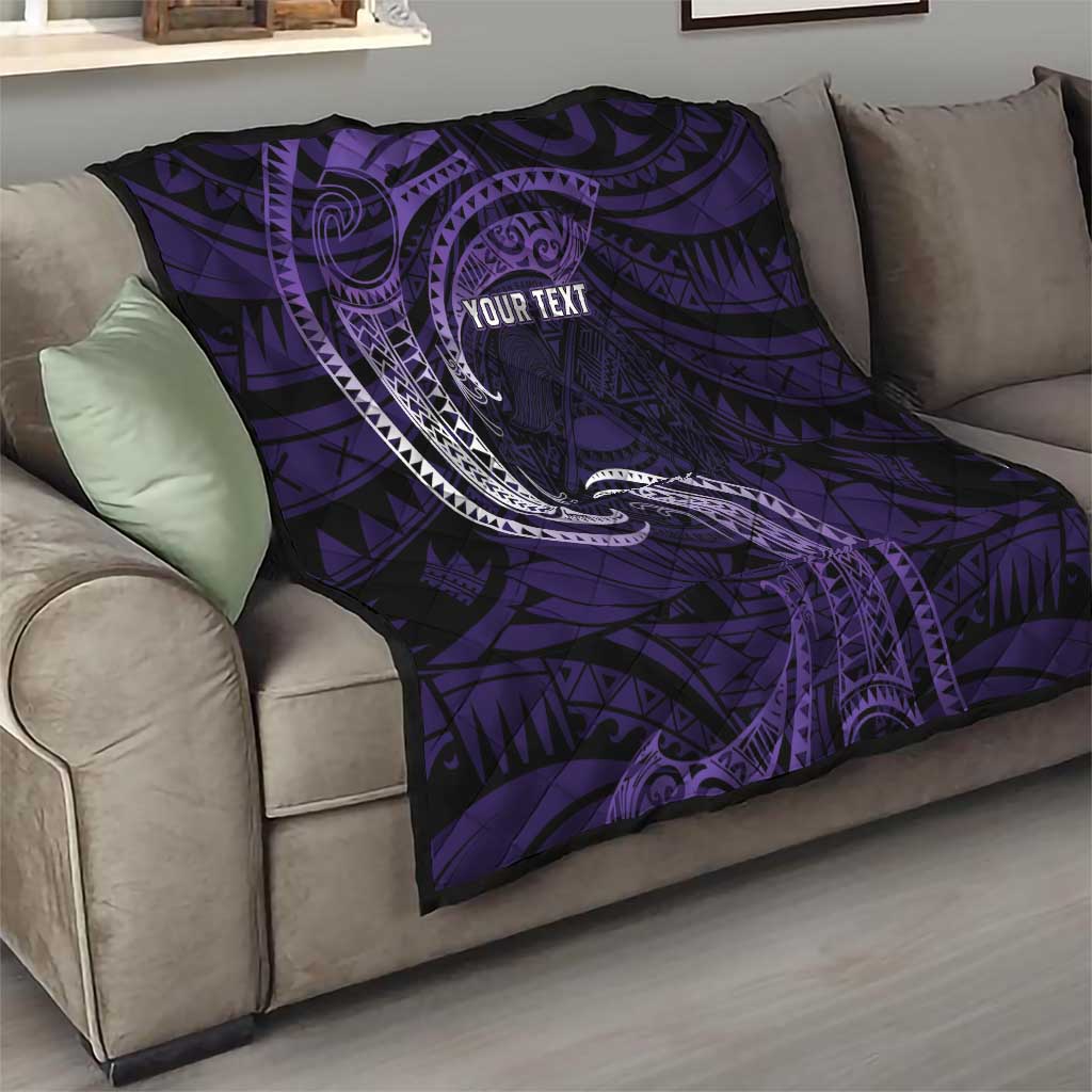 Manua Segaula American Samoa High School Personalized Quilt Polynesian Wave Style