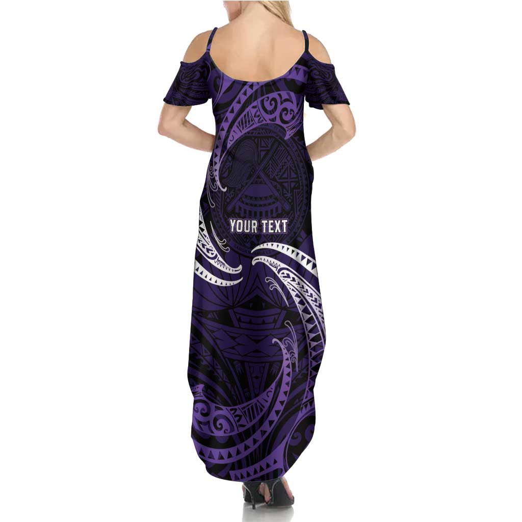 Manua Segaula American Samoa High School Personalized Summer Maxi Dress Polynesian Wave Style
