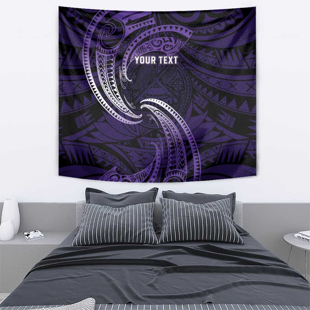 Manua Segaula American Samoa High School Personalized Tapestry Polynesian Wave Style