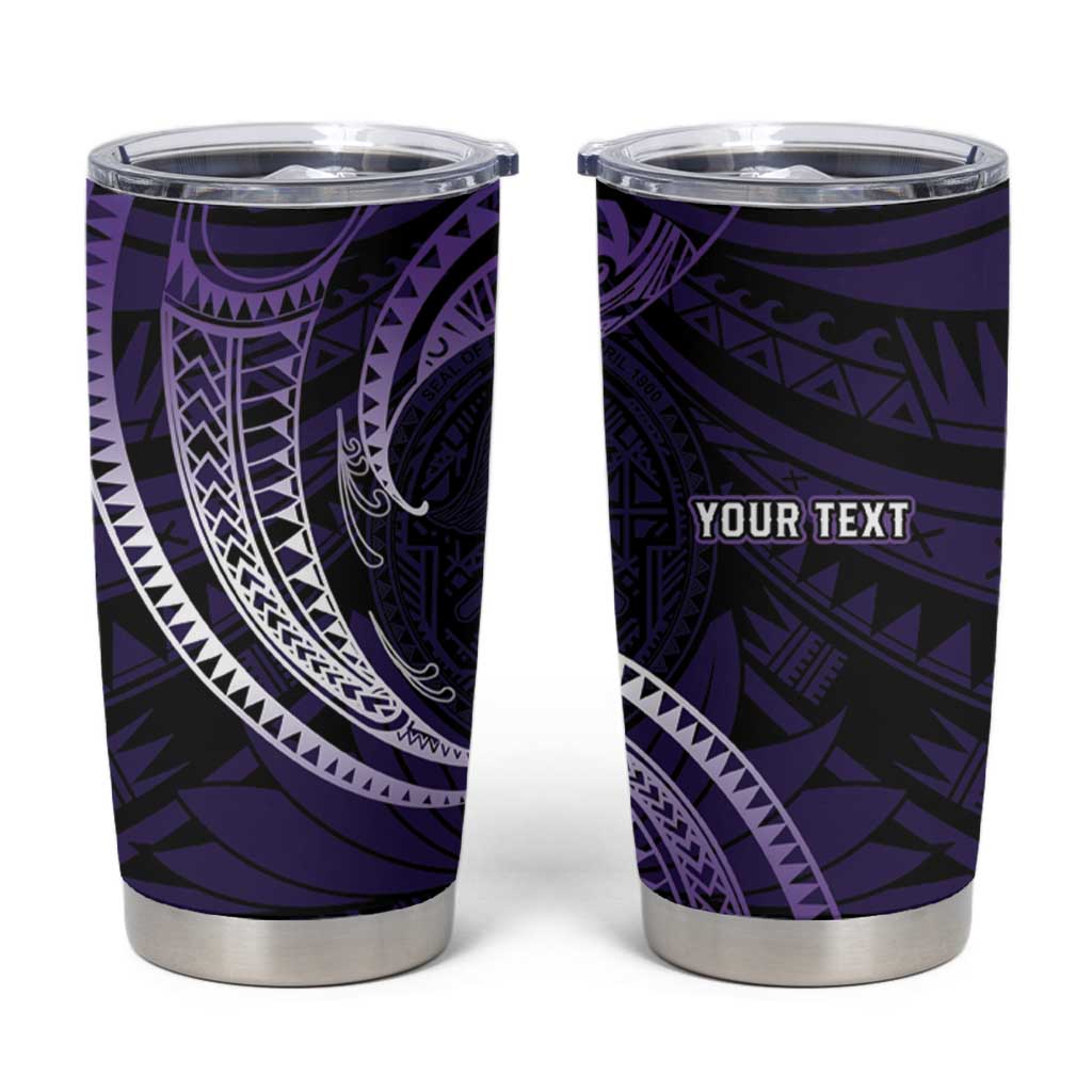Manua Segaula American Samoa High School Personalized Tumbler Cup Polynesian Wave Style