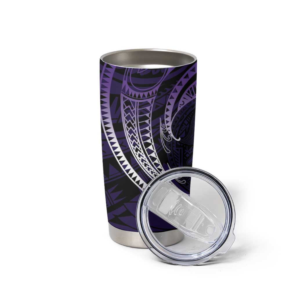 Manua Segaula American Samoa High School Personalized Tumbler Cup Polynesian Wave Style LT9 - Polynesian Pride