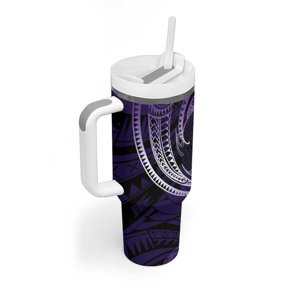 Manua Segaula American Samoa High School Personalized Tumbler With Handle Polynesian Wave Style