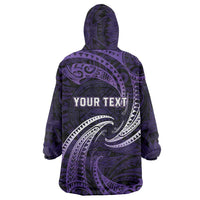 Manua Segaula American Samoa High School Personalized Wearable Blanket Hoodie Polynesian Wave Style