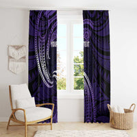 Manua Segaula American Samoa High School Personalized Window Curtain Polynesian Wave Style