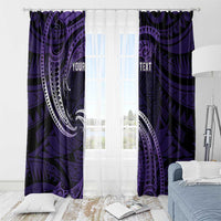 Manua Segaula American Samoa High School Personalized Window Curtain Polynesian Wave Style