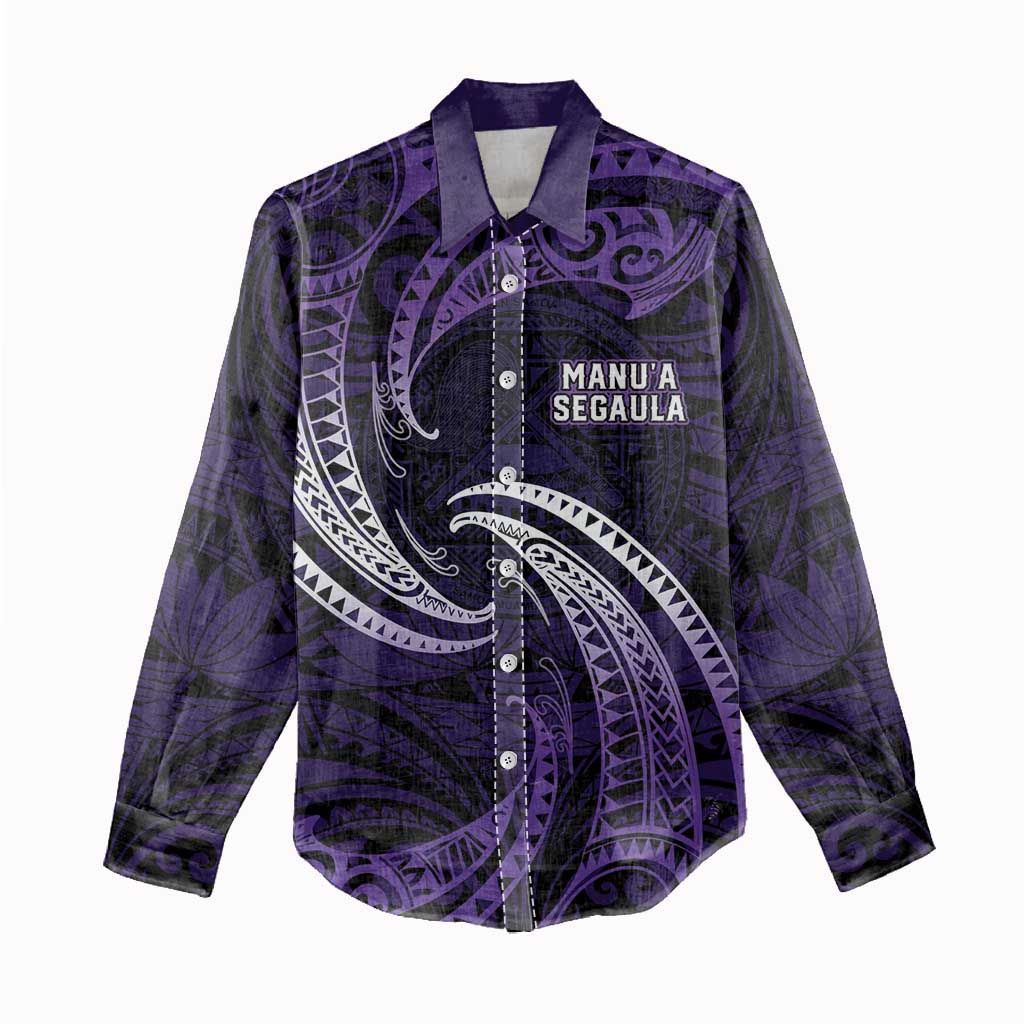 Manua Segaula American Samoa High School Personalized Women Casual Shirt Polynesian Wave Style