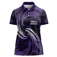 Manua Segaula American Samoa High School Personalized Women Polo Shirt Polynesian Wave Style