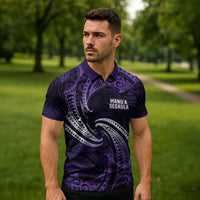 Manua Segaula American Samoa High School Personalized Zipper Polo Shirt Polynesian Wave Style - Polynesian Pride