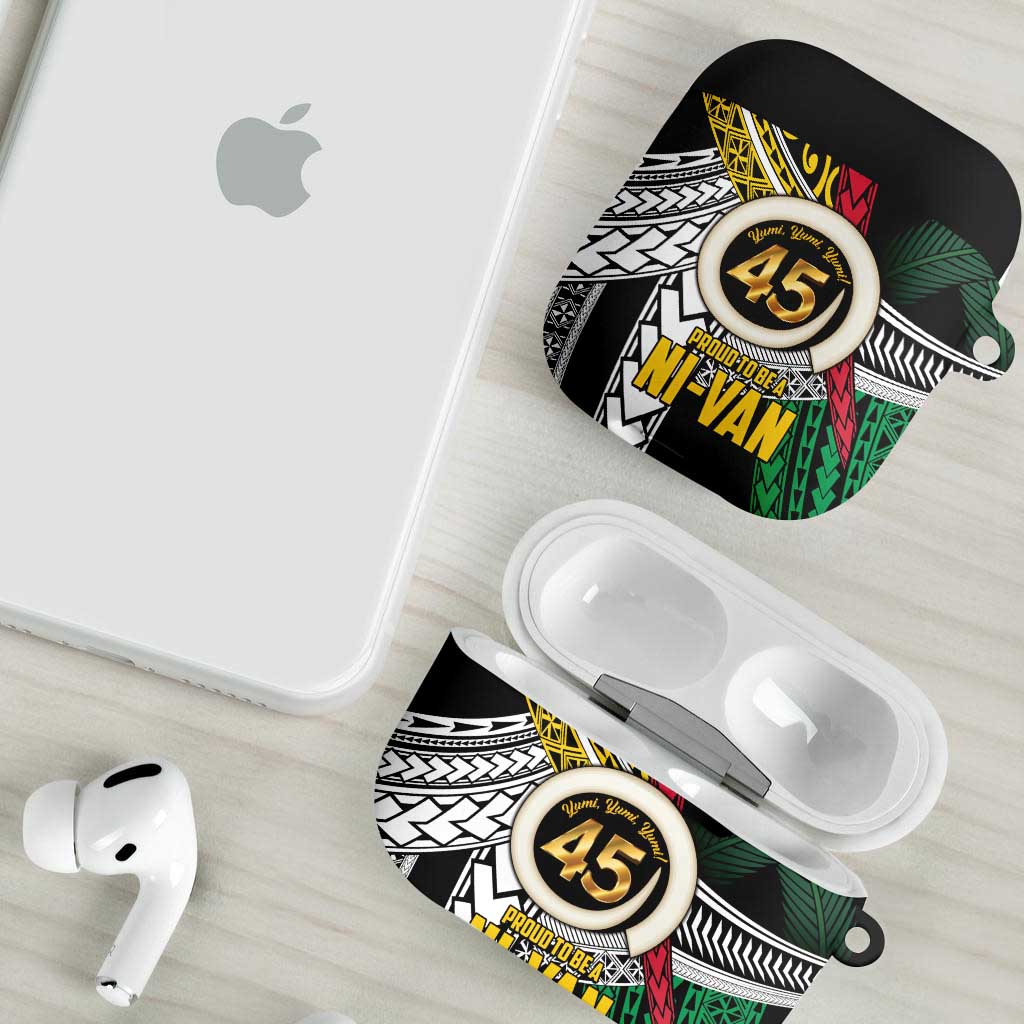 Ni-Van Vanuatu 45th Yumi Yumi Yumi AirPods Case Vanuatuan Boar Tusk Polynesian Pattern - Polynesian Pride