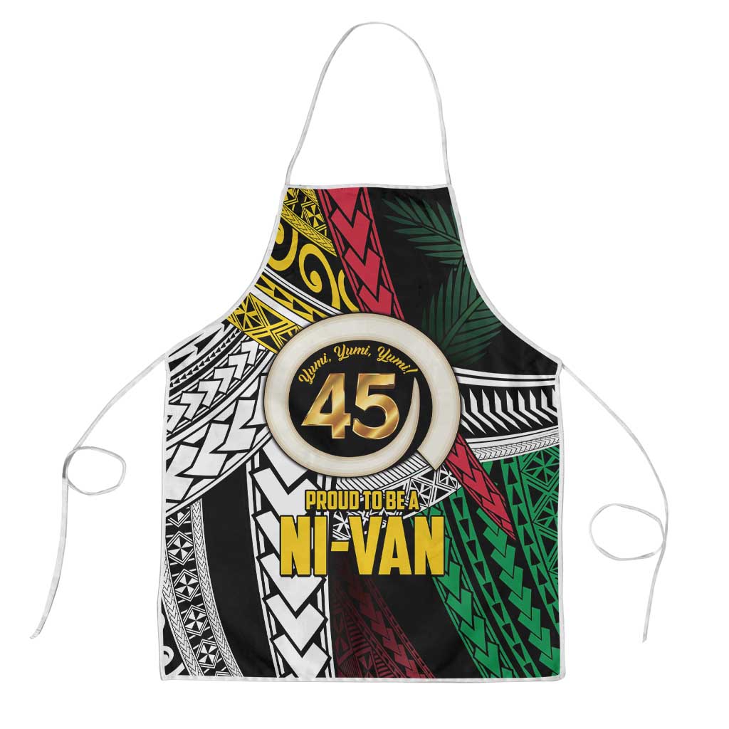 Ni-Van Vanuatu 45th Yumi Yumi Yumi Apron Vanuatuan Boar Tusk Polynesian Pattern - Polynesian Pride