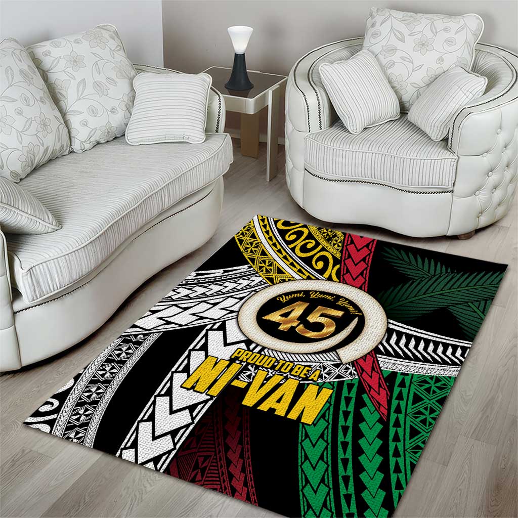 Ni-Van Vanuatu 45th Yumi Yumi Yumi Area Rug Vanuatuan Boar Tusk Polynesian Pattern