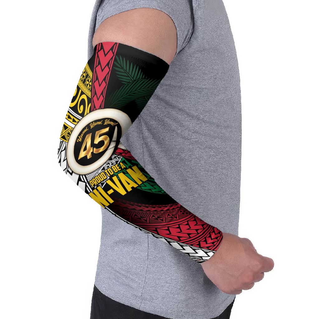 Ni-Van Vanuatu 45th Yumi Yumi Yumi Arm Sleeves Vanuatuan Boar Tusk Polynesian Pattern - Polynesian Pride
