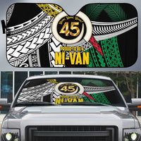 Ni-Van Vanuatu 45th Yumi Yumi Yumi Auto Sun Shade Vanuatuan Boar Tusk Polynesian Pattern - Polynesian Pride