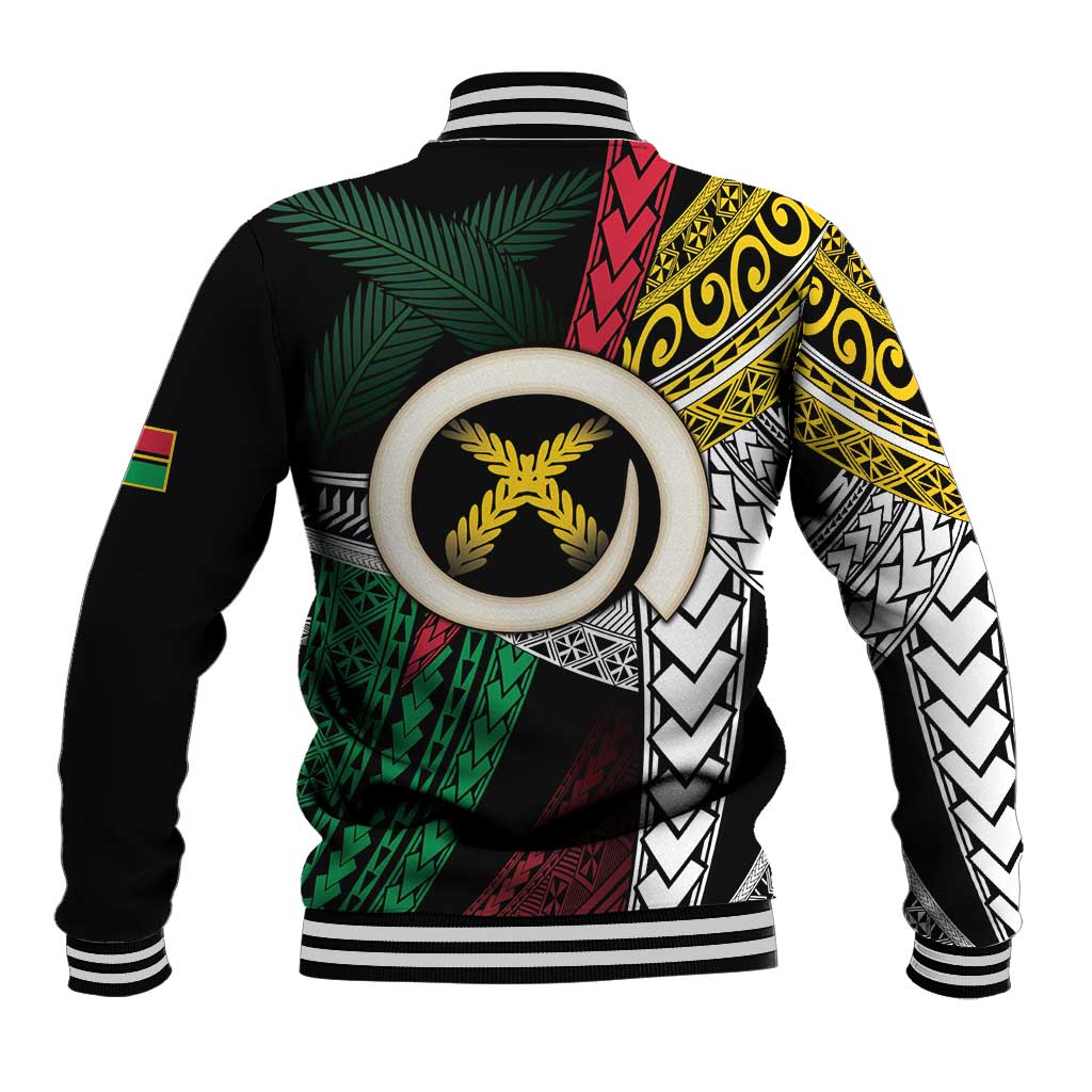 Ni-Van Vanuatu 45th Yumi Yumi Yumi Baseball Jacket Vanuatuan Boar Tusk Polynesian Pattern