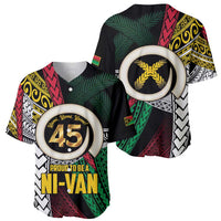 Ni-Van Vanuatu 45th Yumi Yumi Yumi Baseball Jersey Vanuatuan Boar Tusk Polynesian Pattern